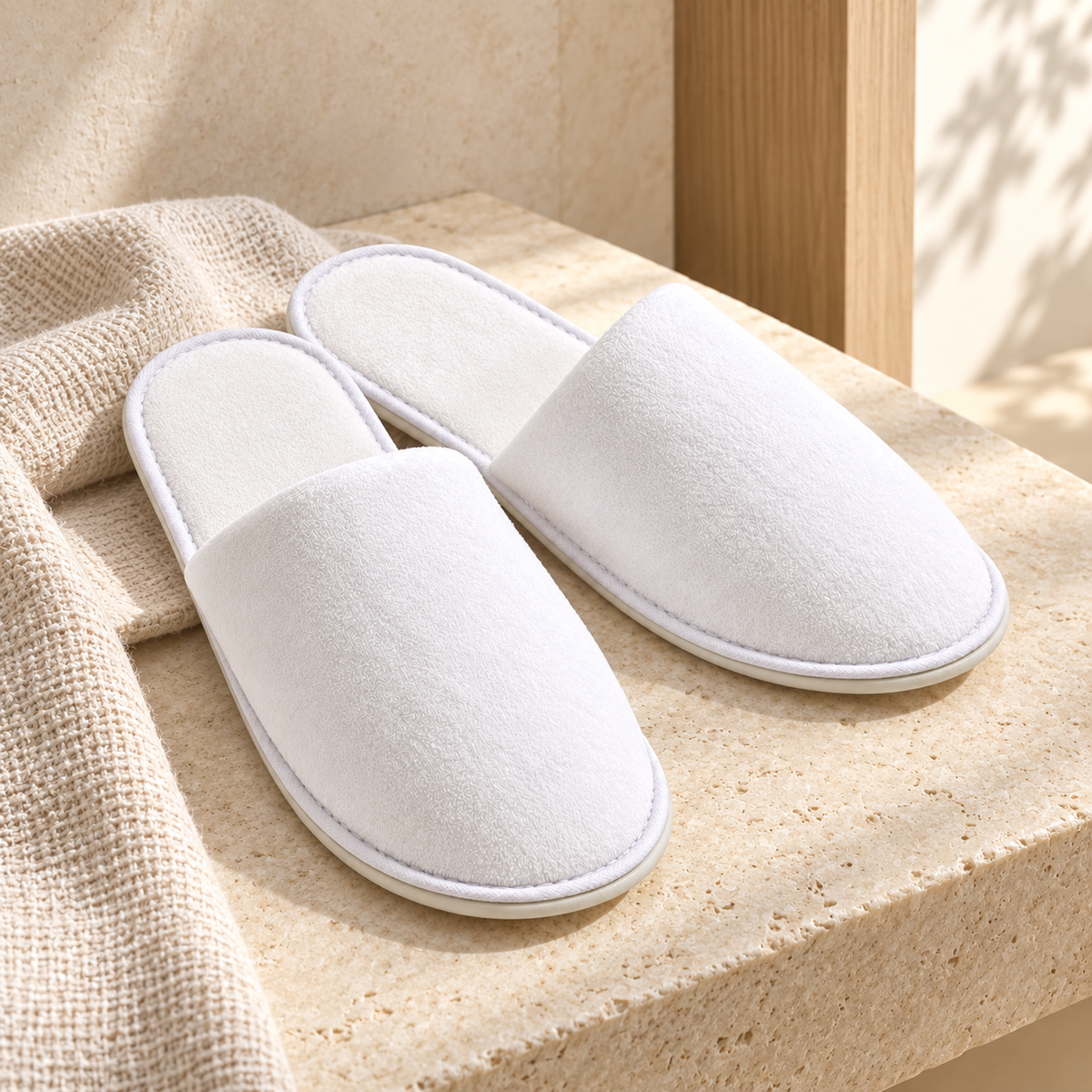 Regent Closed-Toe Velour Slipper — hospitality setting