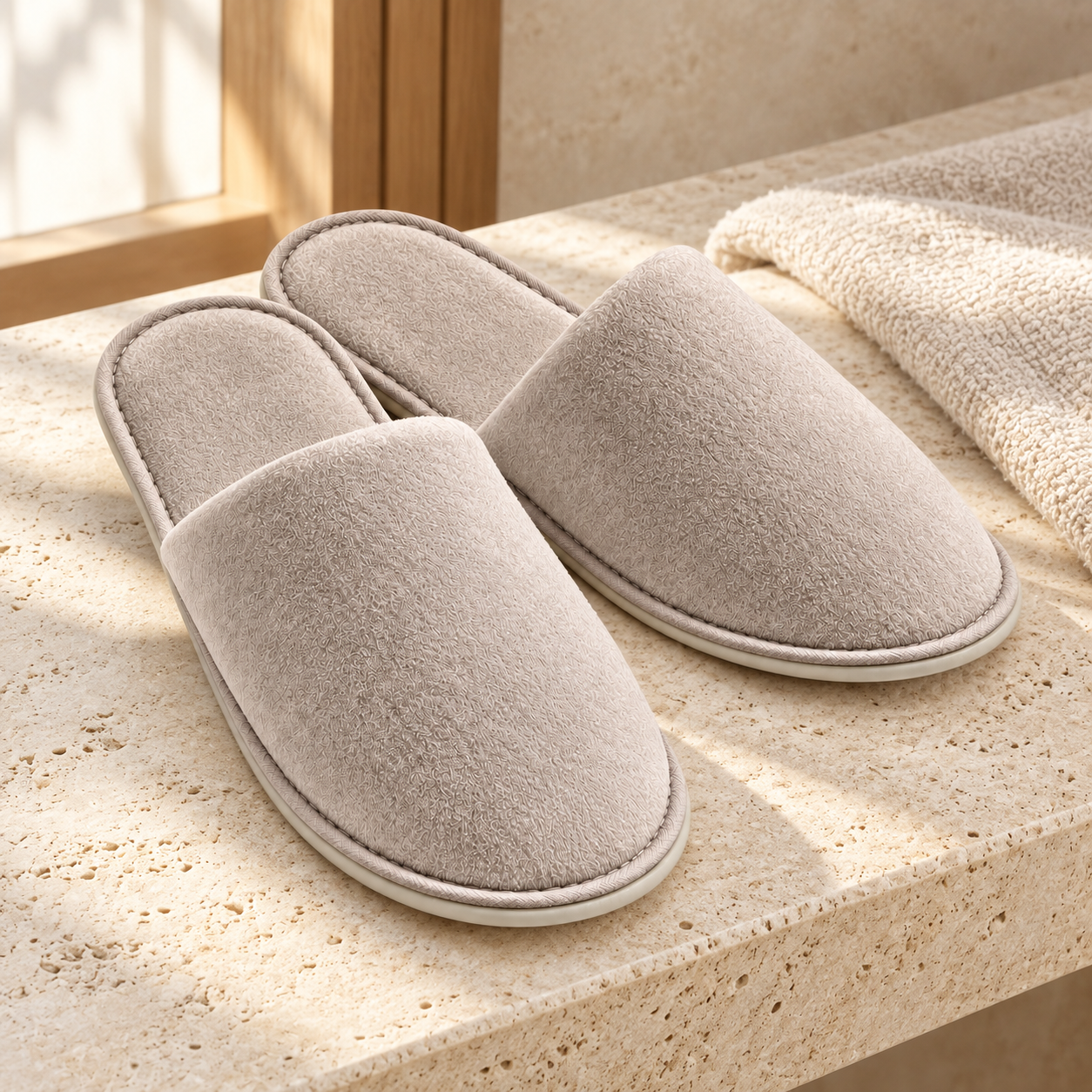 Atelier Velour Mule — hospitality setting