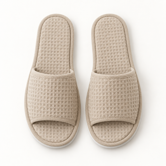Retreat Open-Toe Waffle Slipper — overhead
