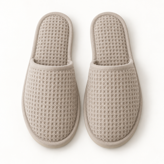 Thermal Closed-Toe Waffle Slipper — overhead