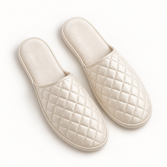 Opaline Quilted Closed-Toe Slipper — overhead