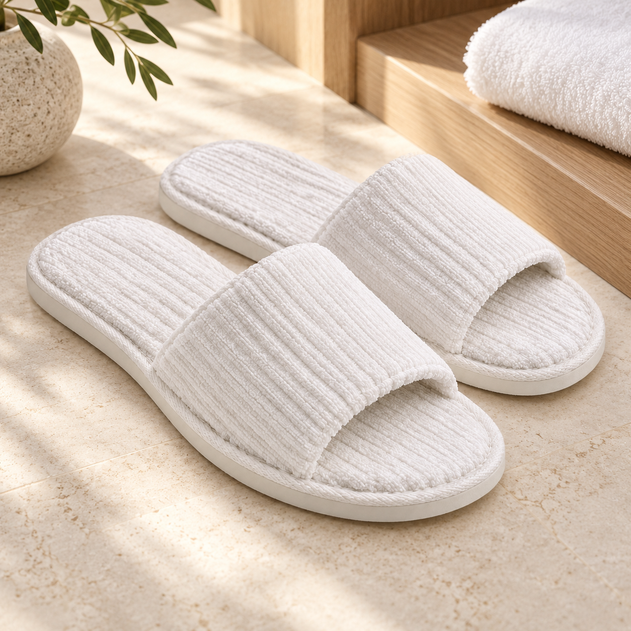 Cabana Terry Slide — hospitality setting