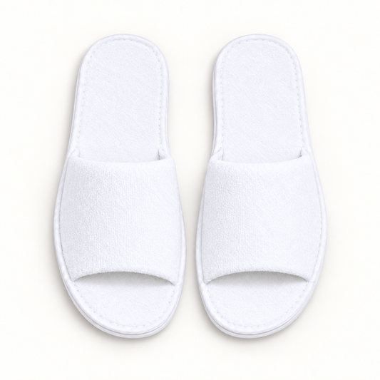 Grand Open-Toe Velour Slipper