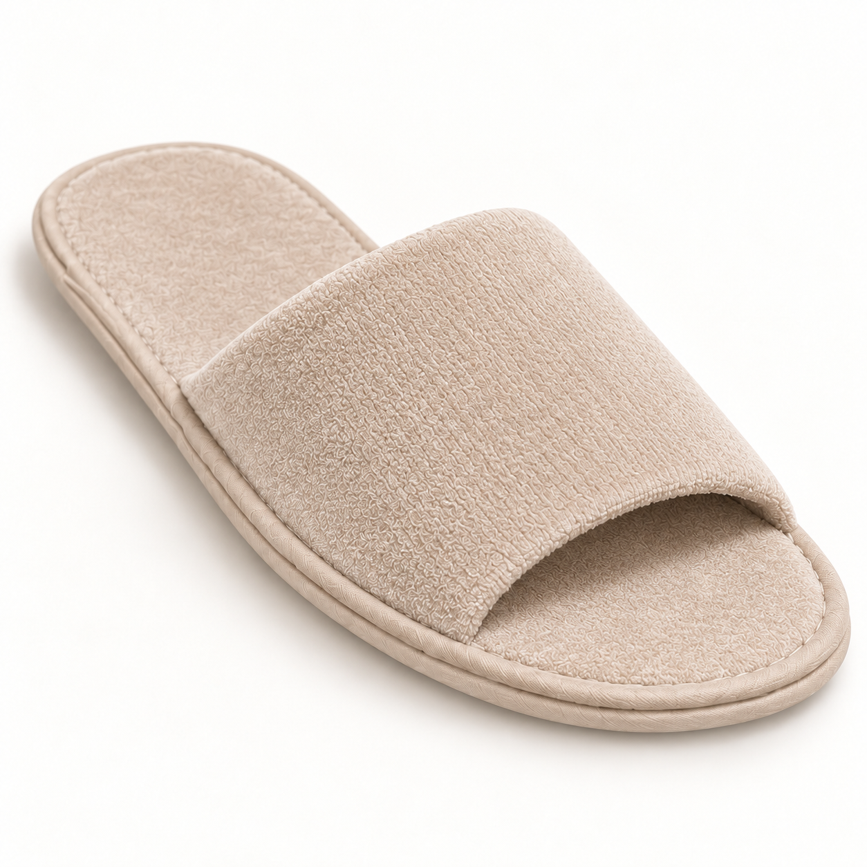Maison Open-Toe Velour Slipper — material