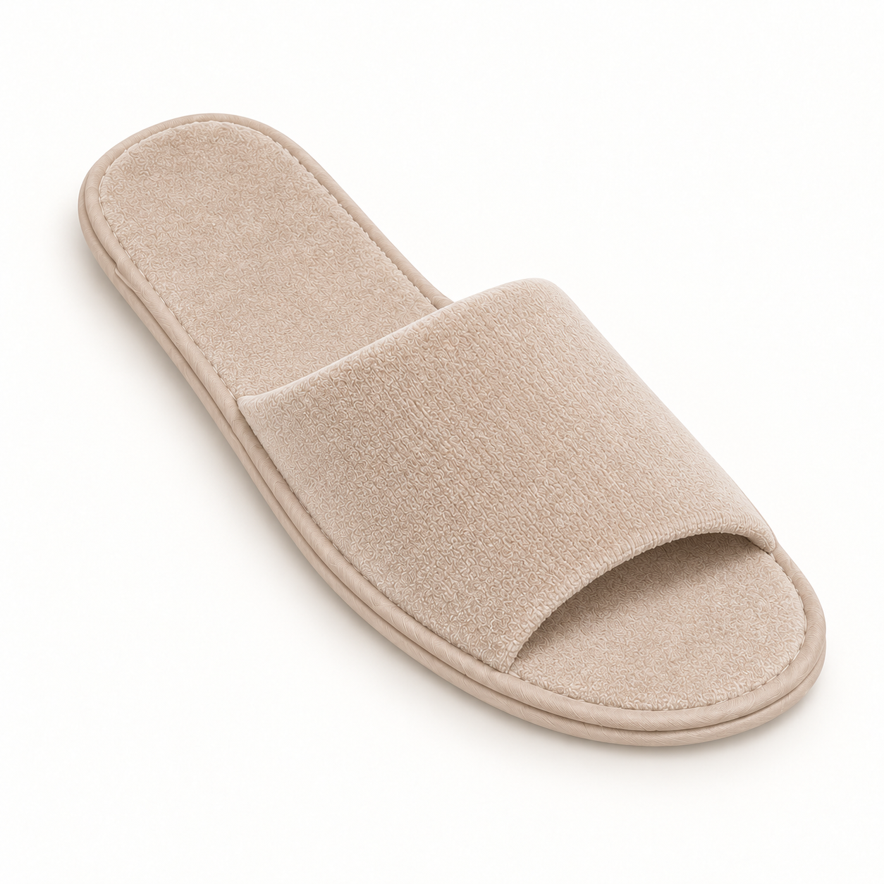 Maison Open-Toe Velour Slipper — footbed