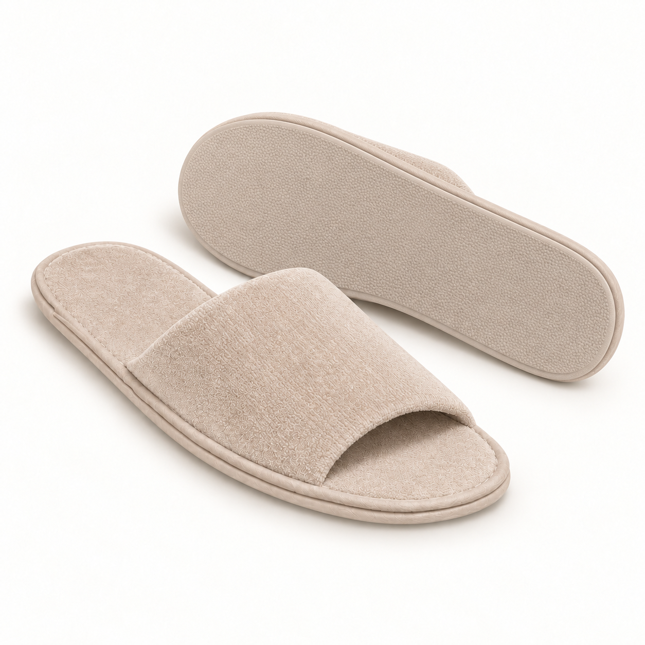 Maison Open-Toe Velour Slipper — sole