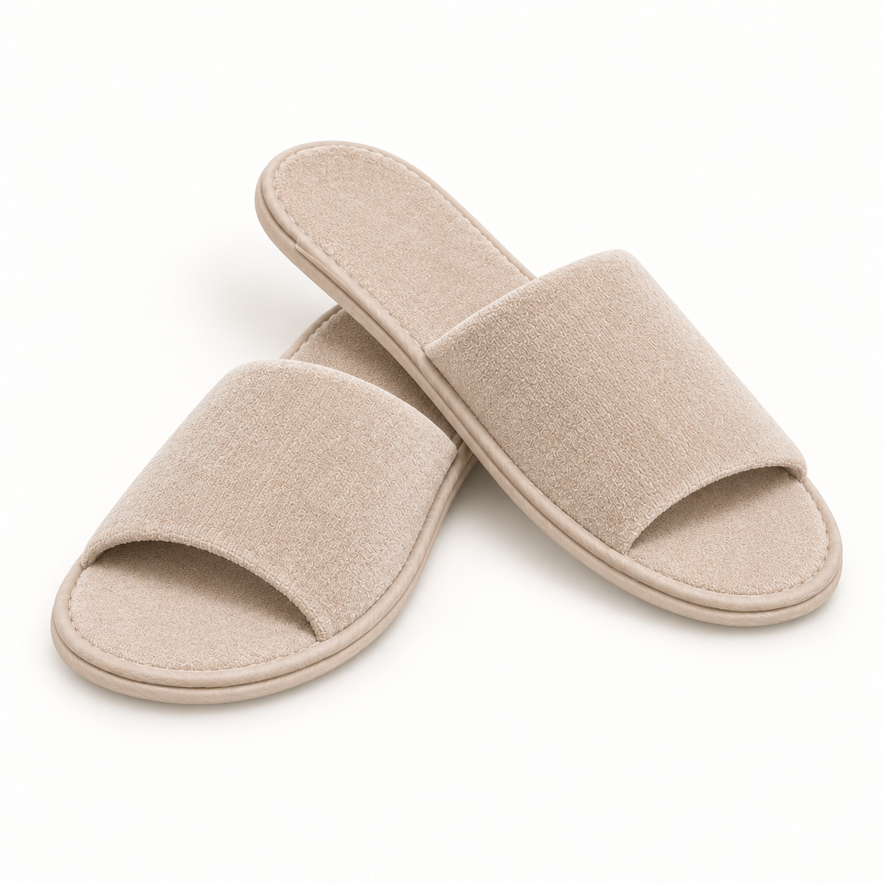 Maison Open-Toe Velour Slipper — pair alternate
