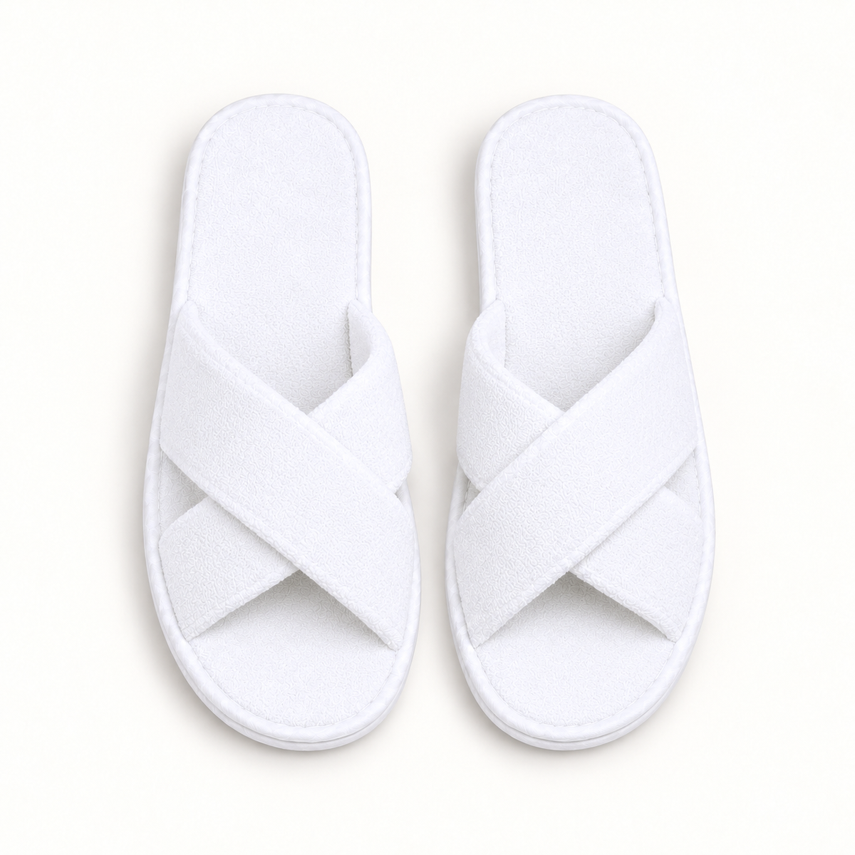 Atelier Cross-Strap Velour Slipper — overhead