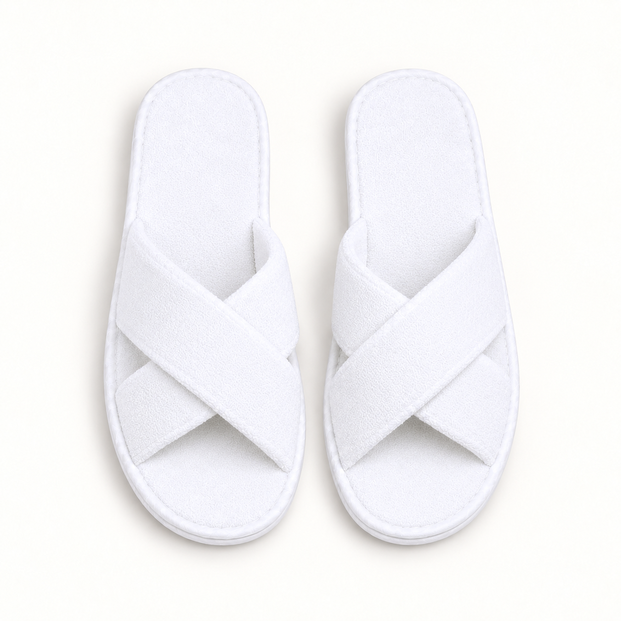Atelier Cross-Strap Velour Slipper — overhead