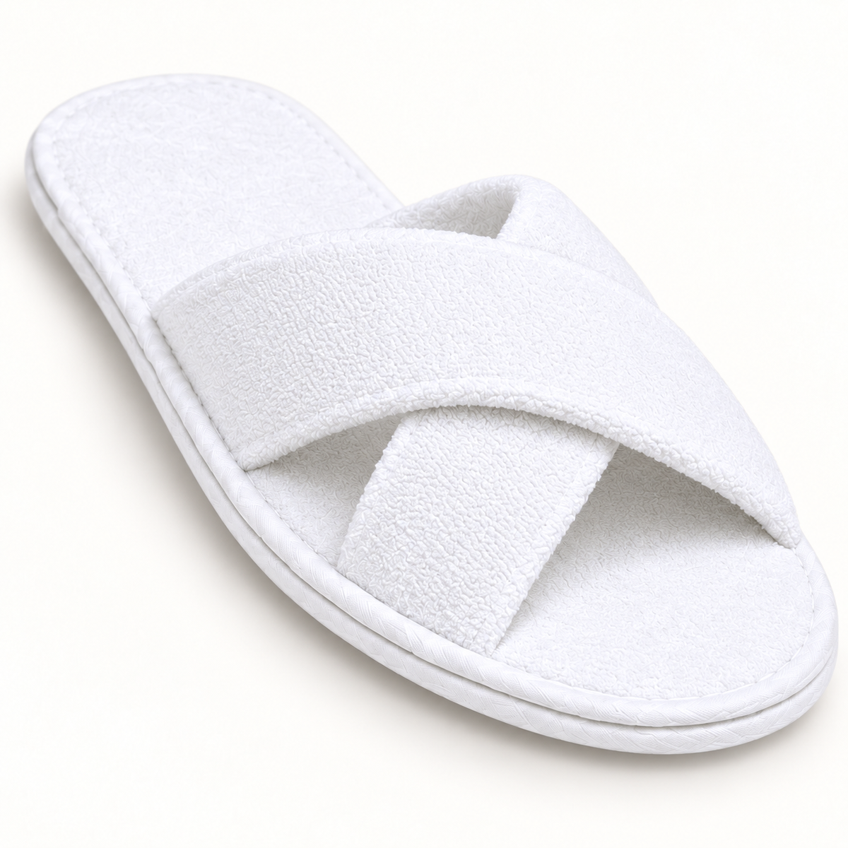 Atelier Cross-Strap Velour Slipper — material