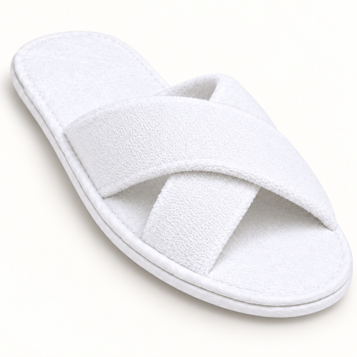 Atelier Cross-Strap Velour Slipper — material