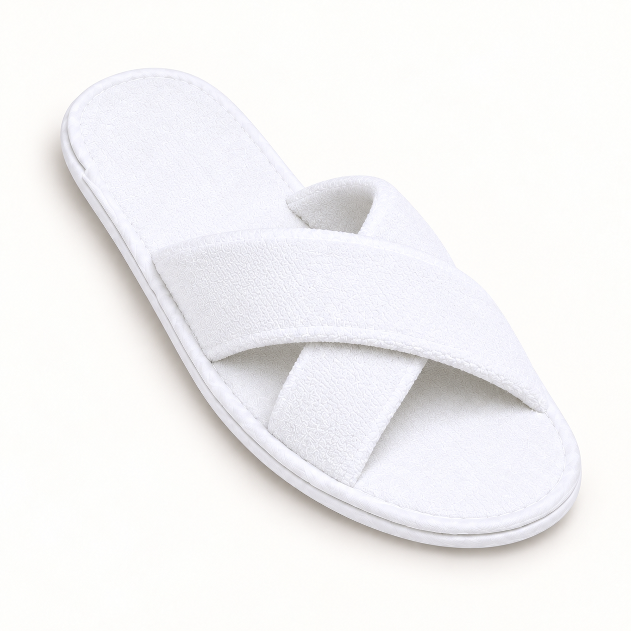 Atelier Cross-Strap Velour Slipper — footbed