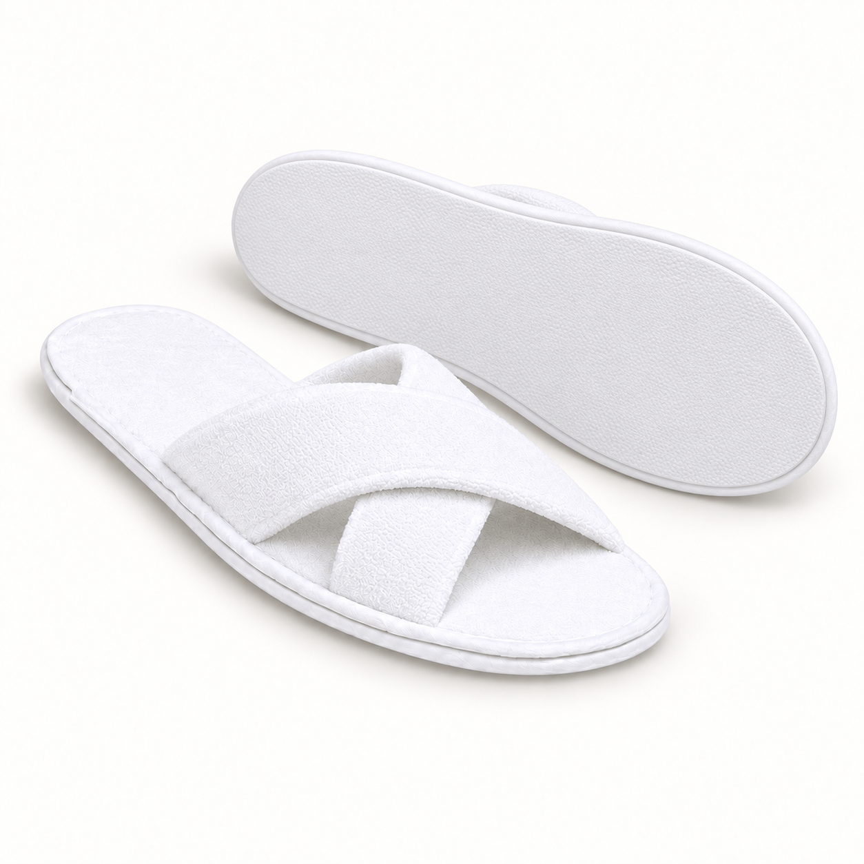 Atelier Cross-Strap Velour Slipper — sole