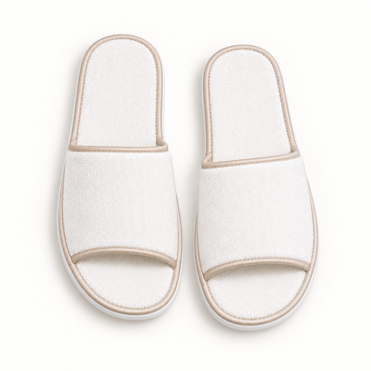 Reserve Open-Toe Piped Velour Slipper — overhead