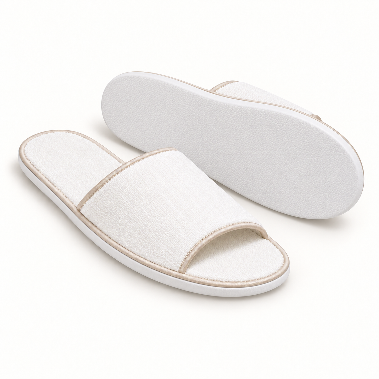 Reserve Open-Toe Piped Velour Slipper — sole