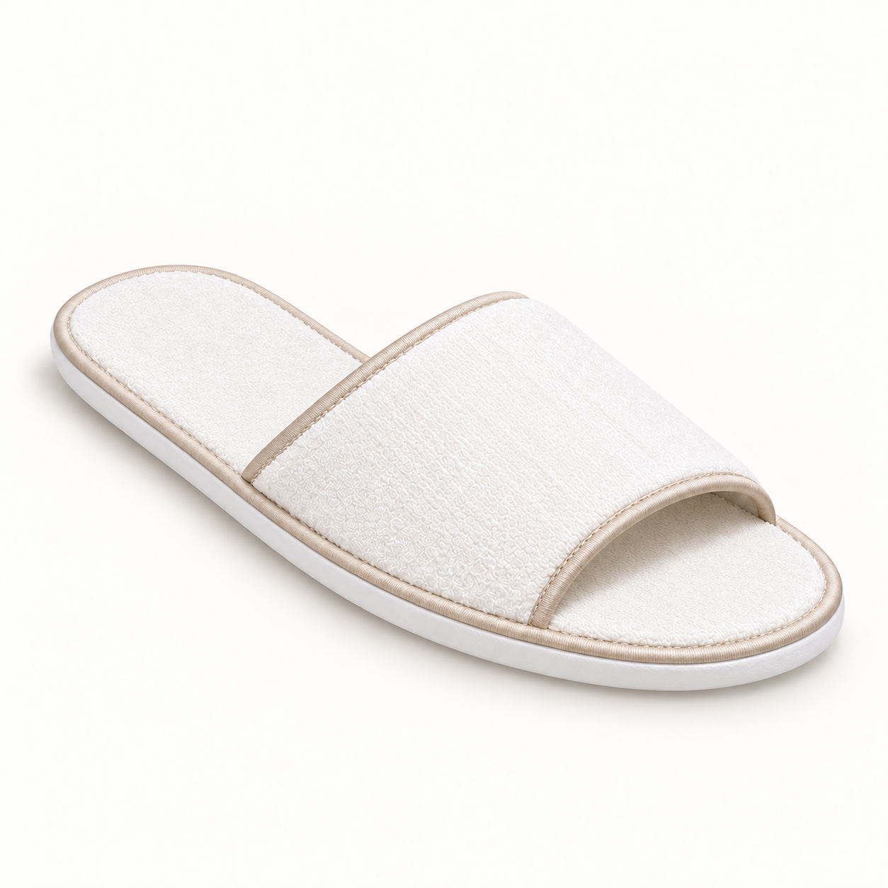 Reserve Open-Toe Piped Velour Slipper — single