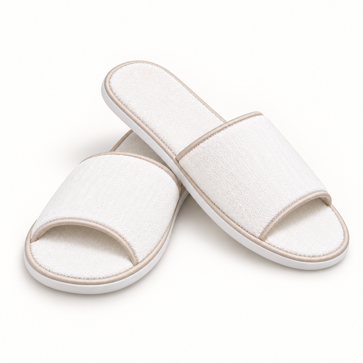 Reserve Open-Toe Piped Velour Slipper — pair alternate