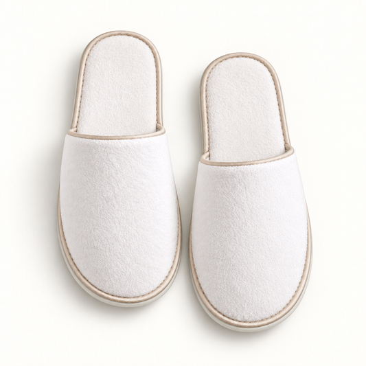 Reserve Closed-Toe Piped Velour Slipper — overhead