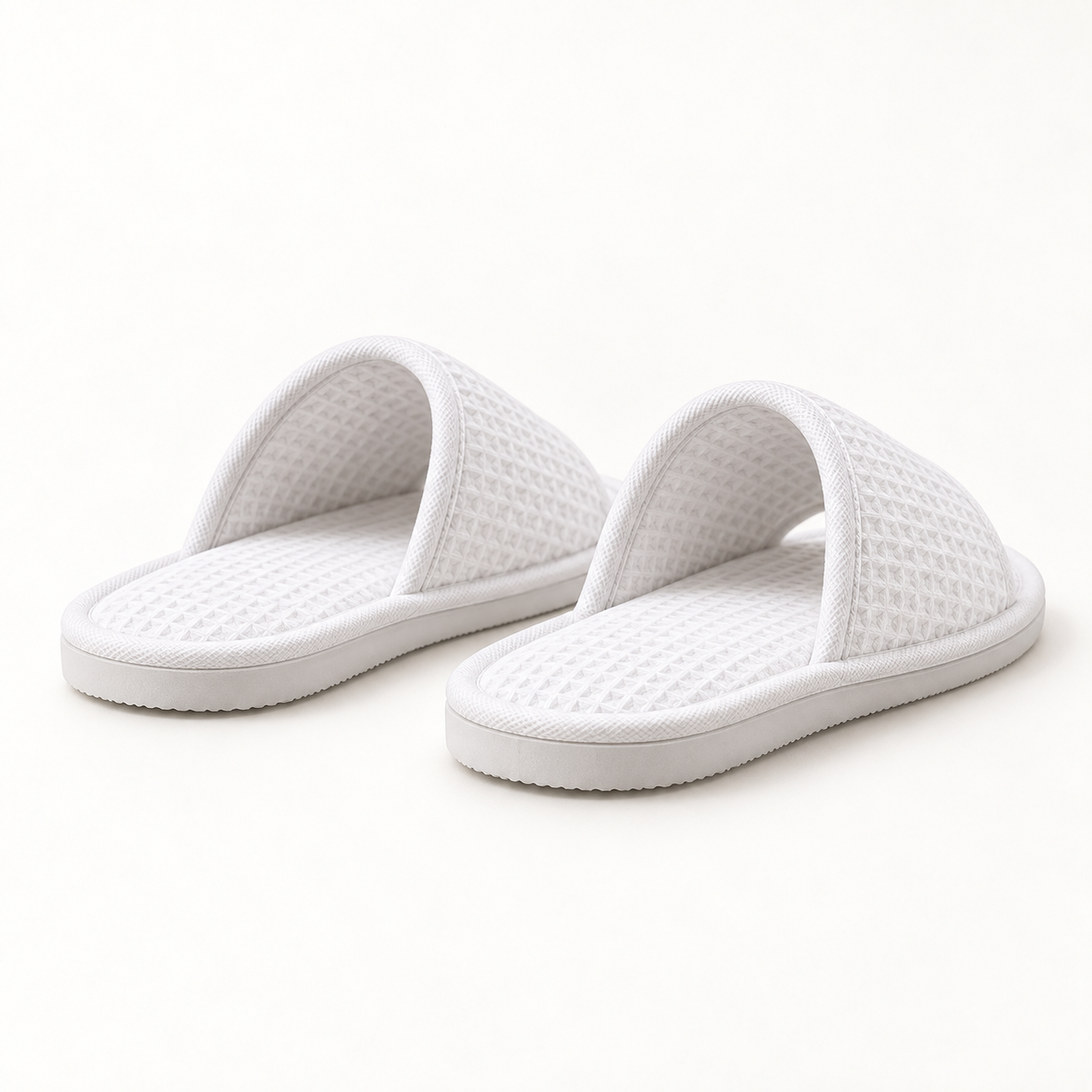 Serenity Open-Toe Waffle Slipper — rear