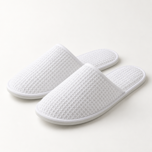 Serenity Closed-Toe Waffle Slipper — hero