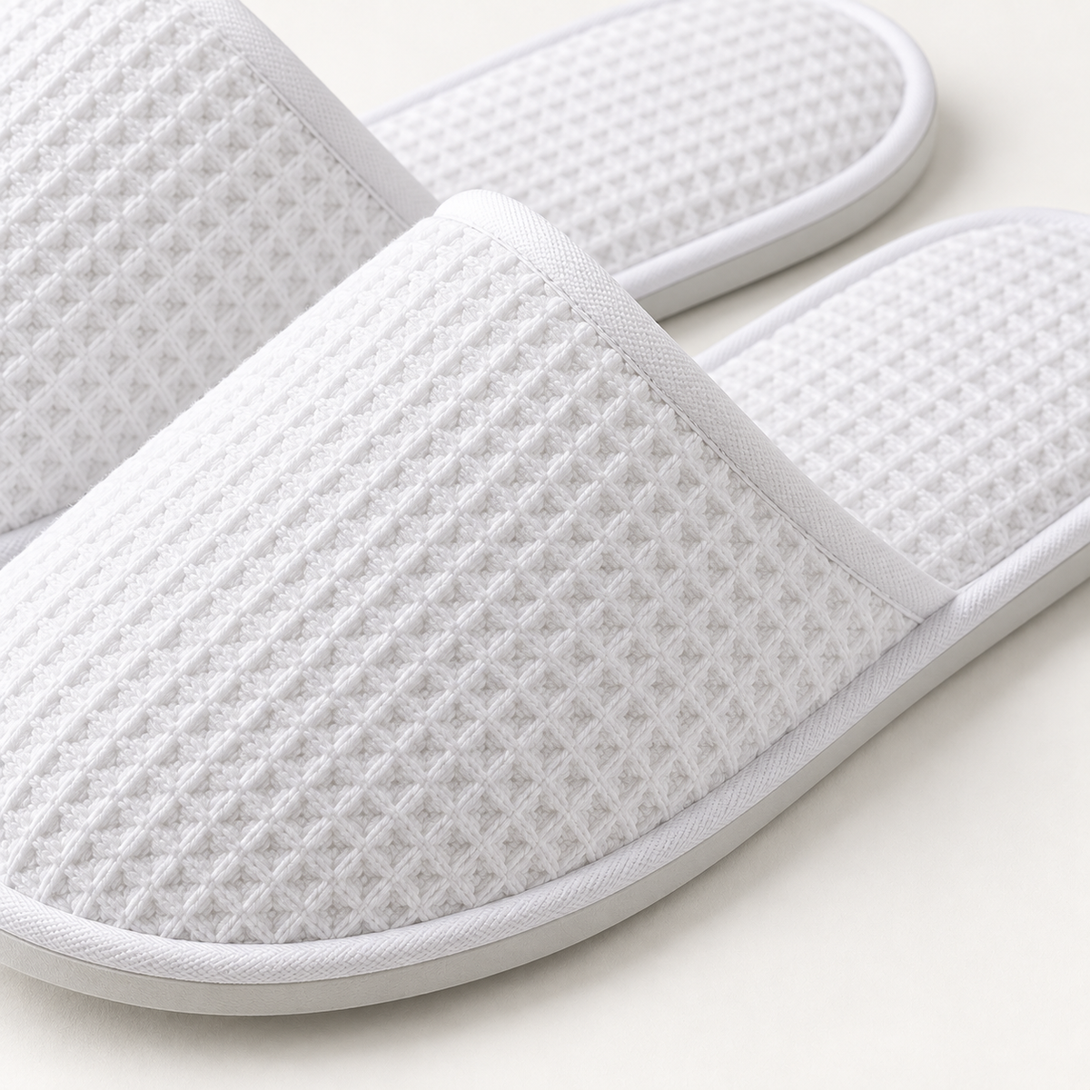 Serenity Closed-Toe Waffle Slipper — footbed