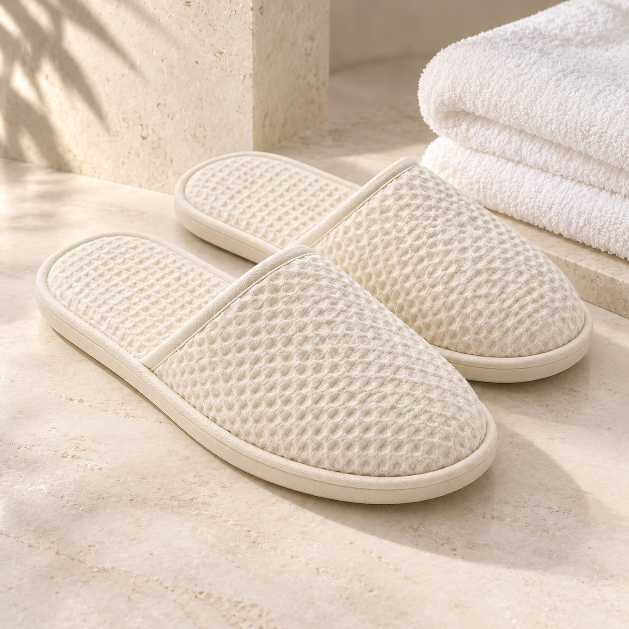 Hydro Closed-Toe Honeycomb Slipper — hospitality setting