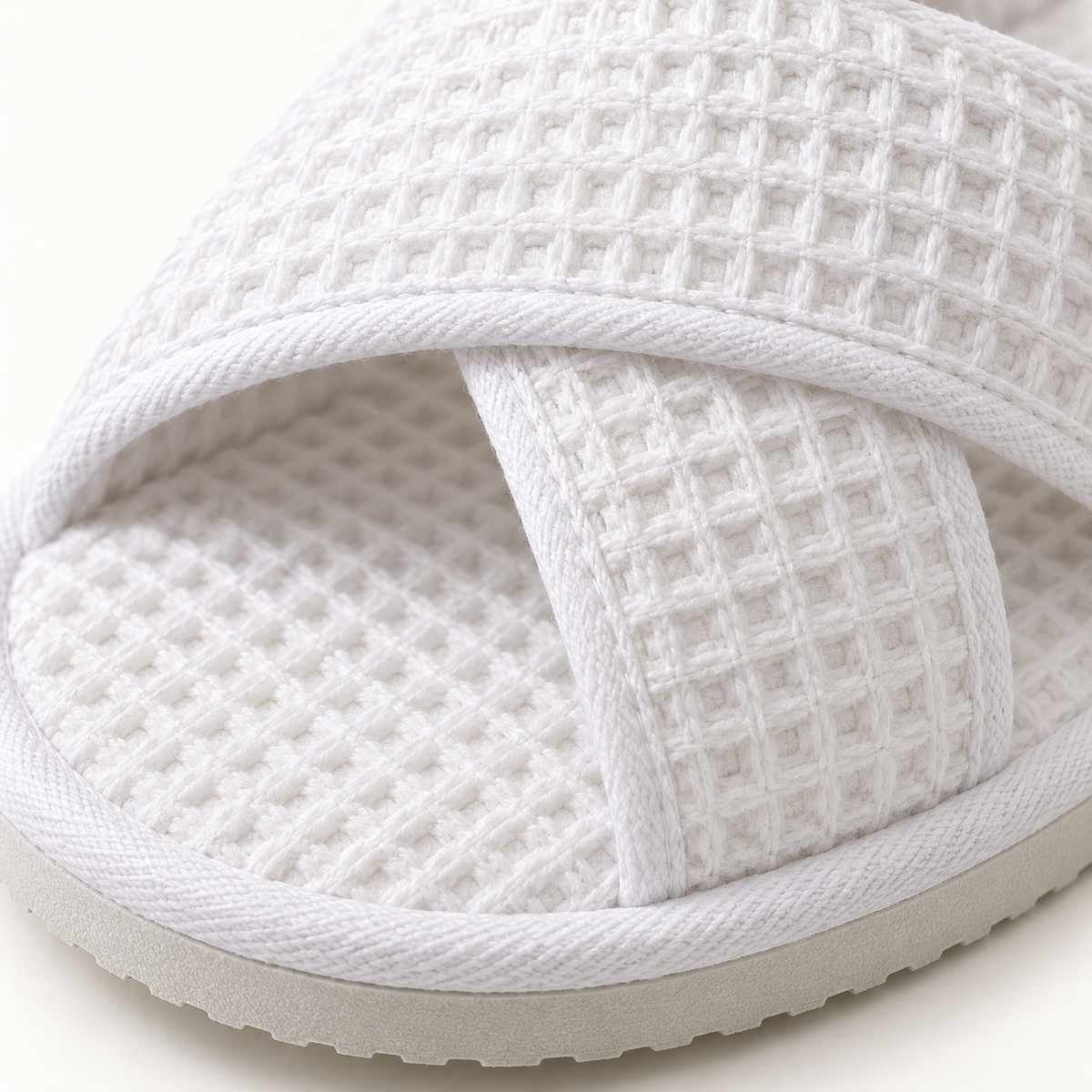 Retreat Cross-Strap Waffle Slipper — material