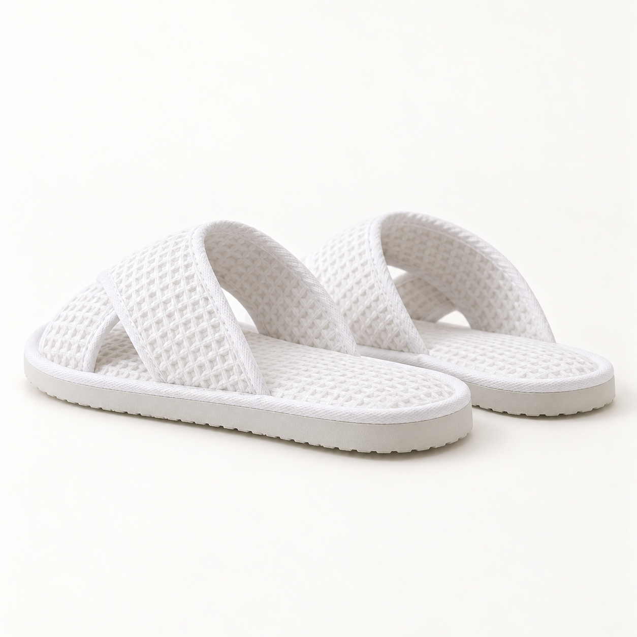 Retreat Cross-Strap Waffle Slipper — rear