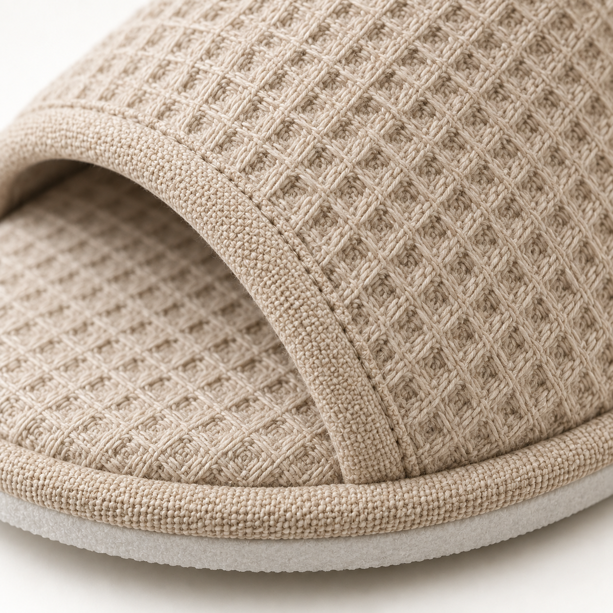 Retreat Open-Toe Waffle Slipper — material