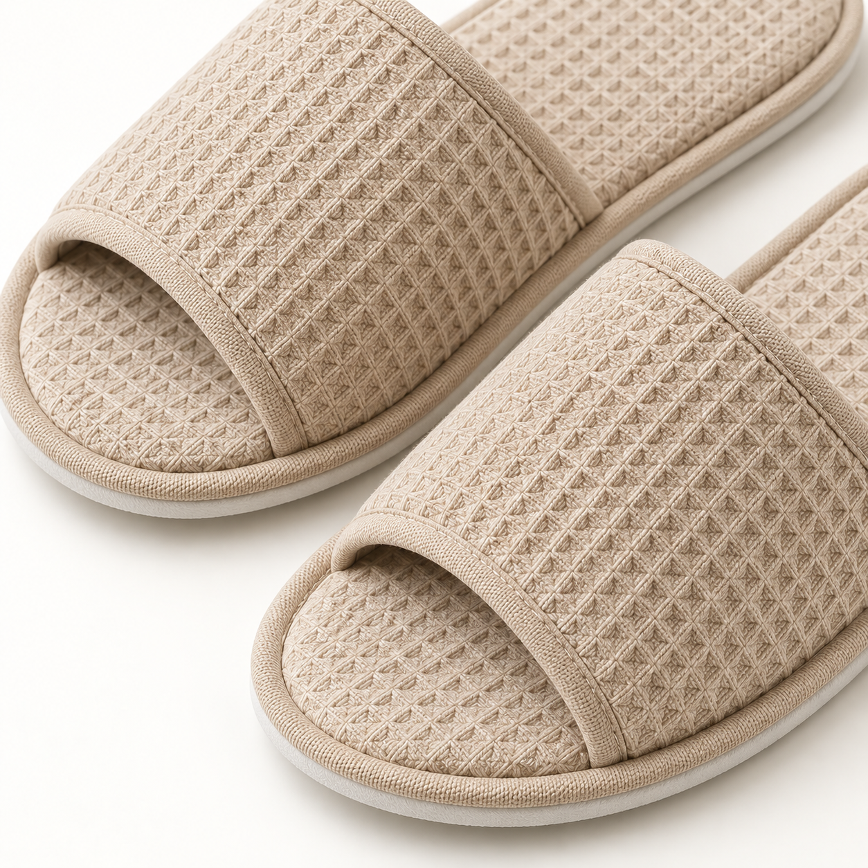 Retreat Open-Toe Waffle Slipper — footbed