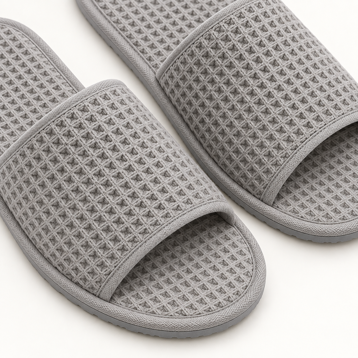 Mineral Open-Toe Waffle Slipper — footbed