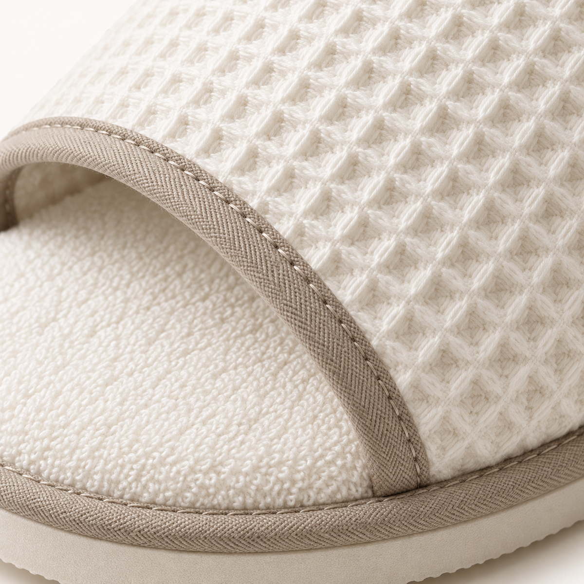 Spa Suite Open-Toe Piped Slipper — material