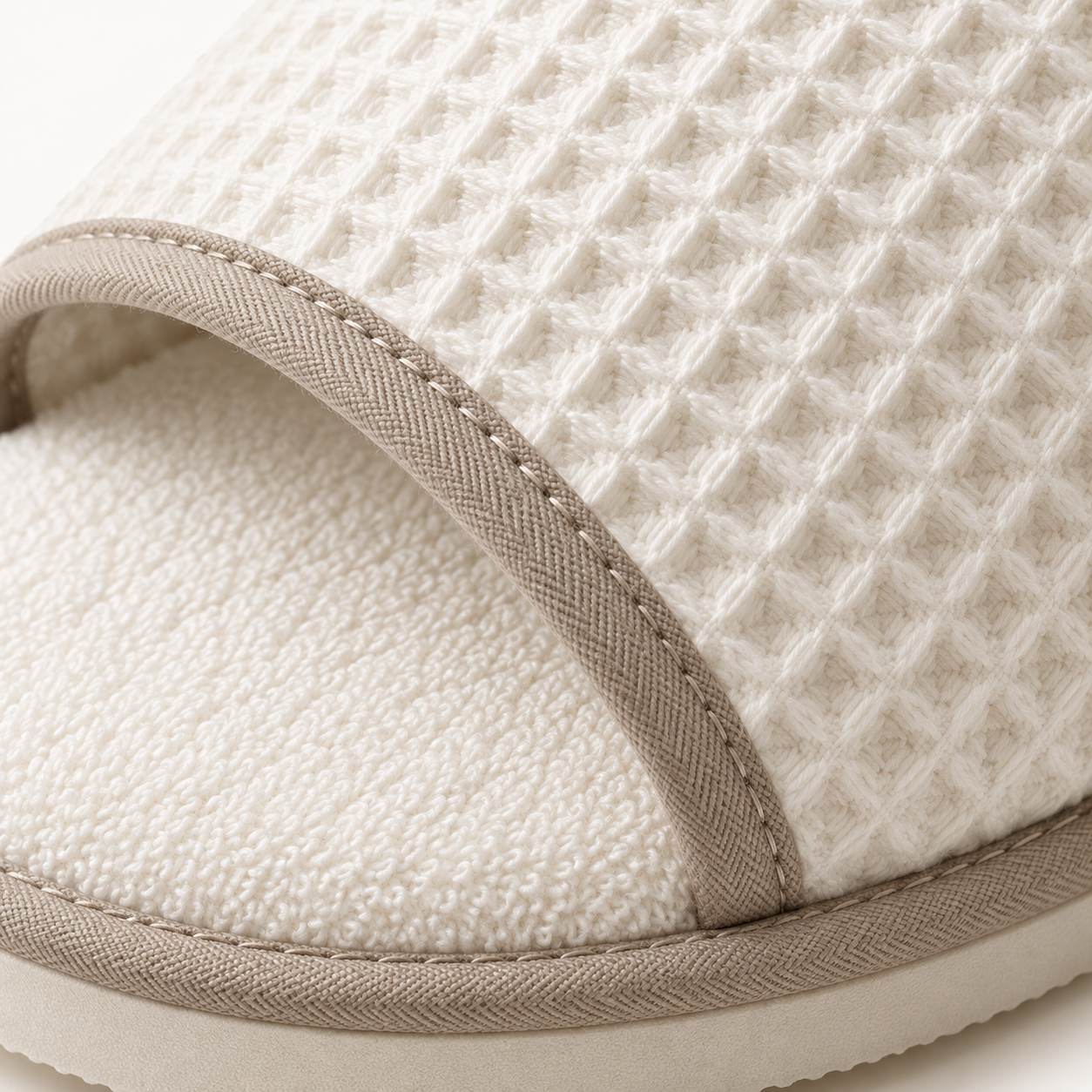 Spa Suite Open-Toe Piped Slipper — material