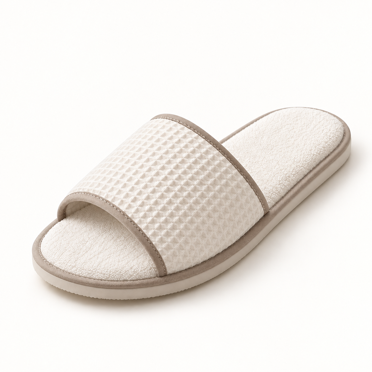 Spa Suite Open-Toe Piped Slipper — single