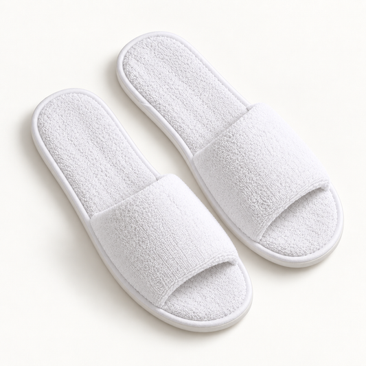 Cloud Open-Toe Terry Slipper — overhead