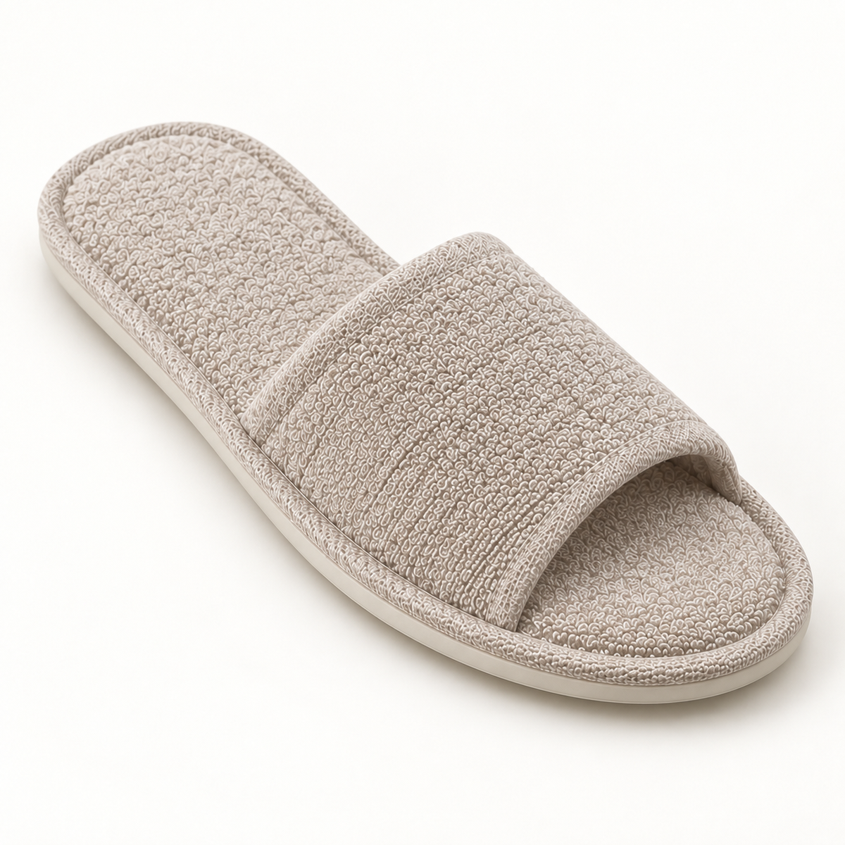 Residence Open-Toe French Terry Slipper — footbed