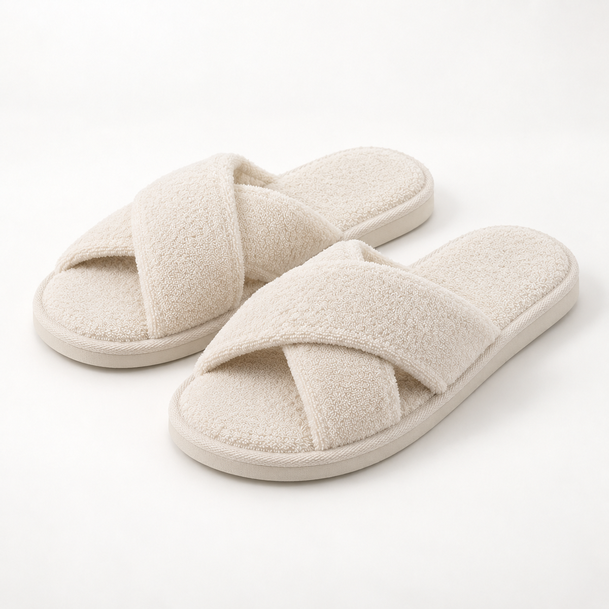 Signature Cross-Strap Terry Slipper — hero