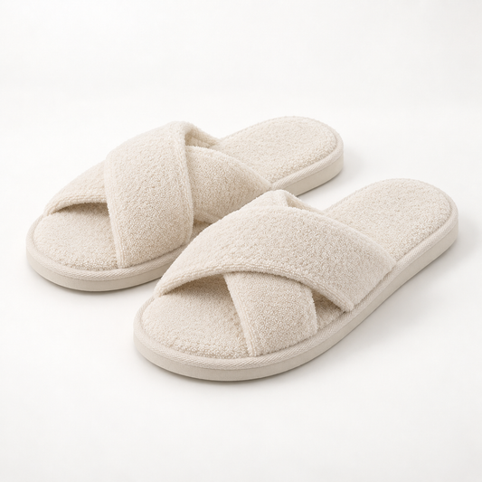 Signature Cross-Strap Terry Slipper — hero
