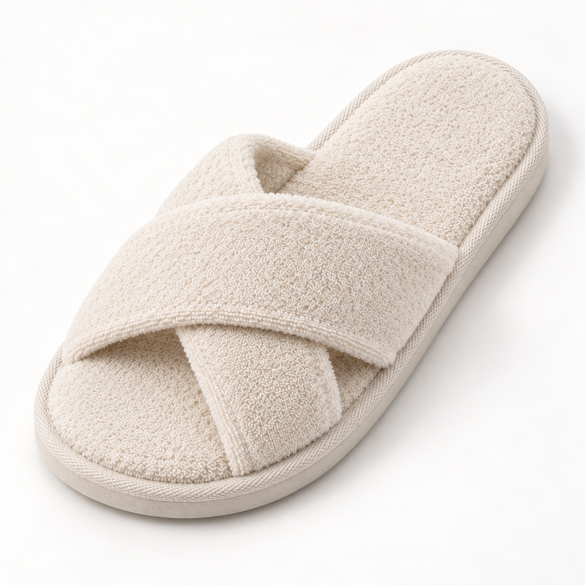Signature Cross-Strap Terry Slipper — footbed