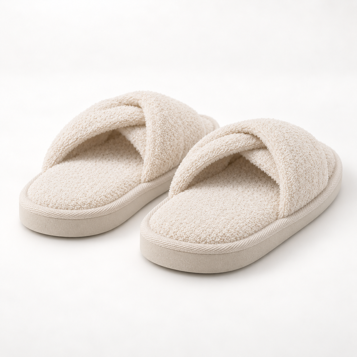 Signature Cross-Strap Terry Slipper — rear