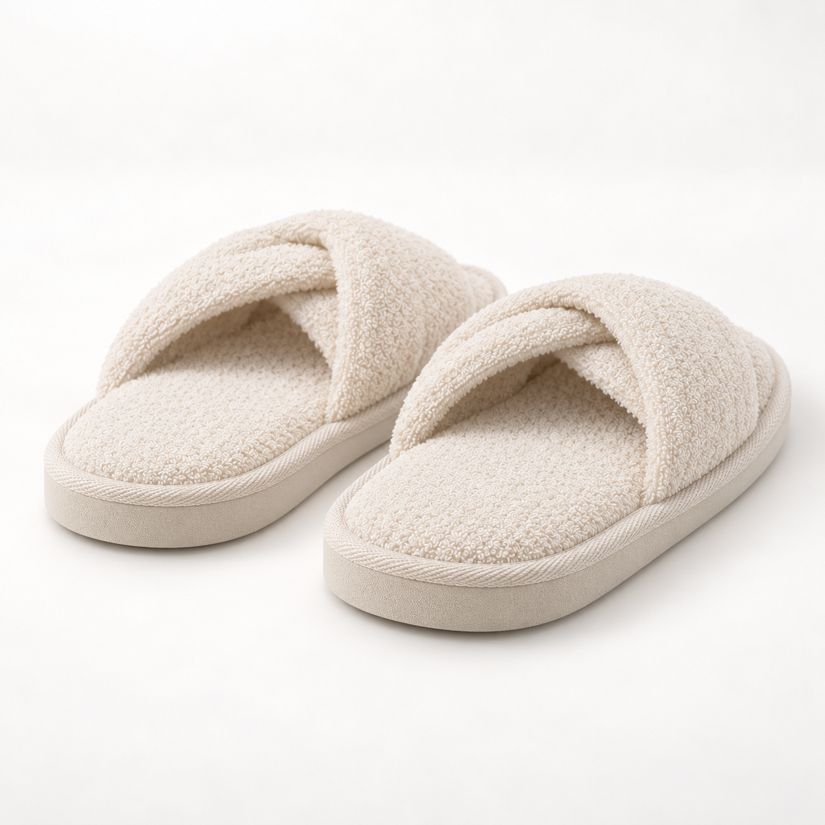 Signature Cross-Strap Terry Slipper — rear