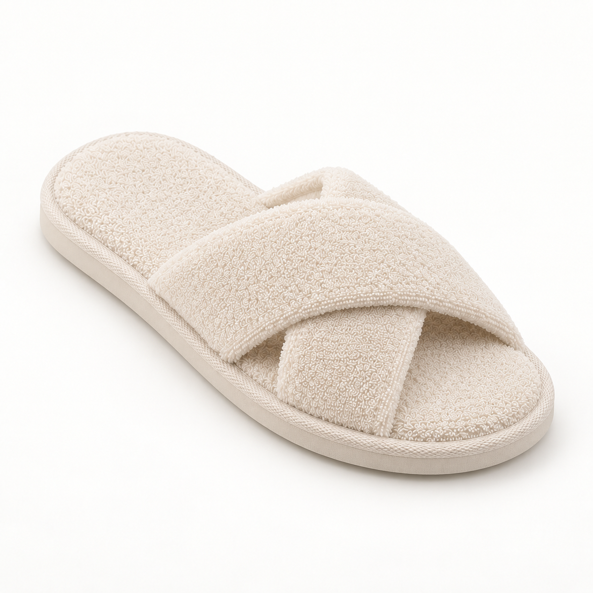 Signature Cross-Strap Terry Slipper — single