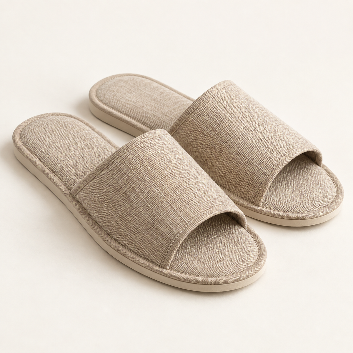 Linen Spa Open-Toe Slipper — hero