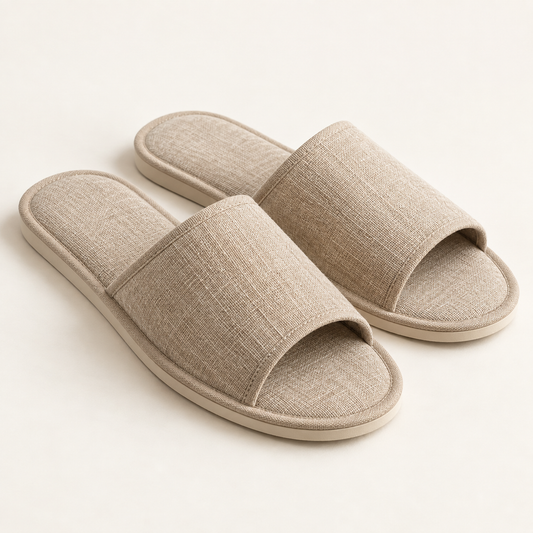 Linen Spa Open-Toe Slipper — hero