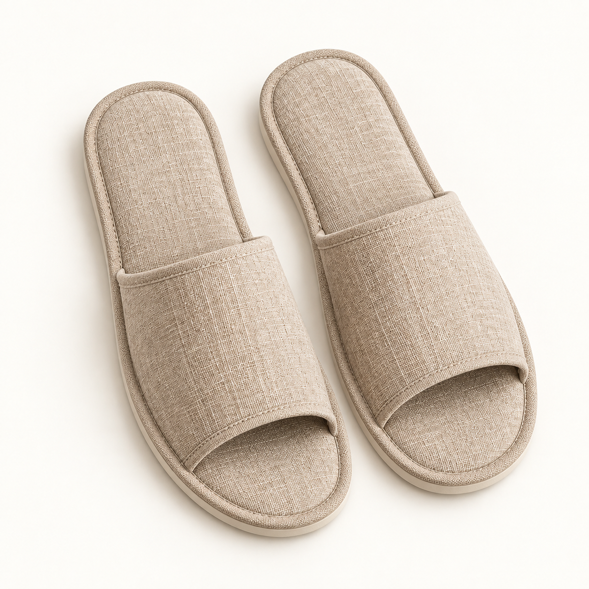 Linen Spa Open-Toe Slipper — overhead