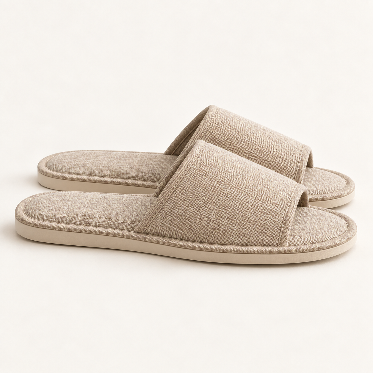 Linen Spa Open-Toe Slipper — profile