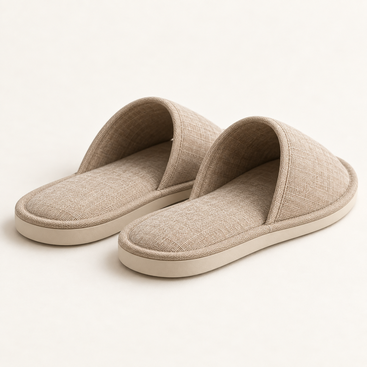 Linen Spa Open-Toe Slipper — rear
