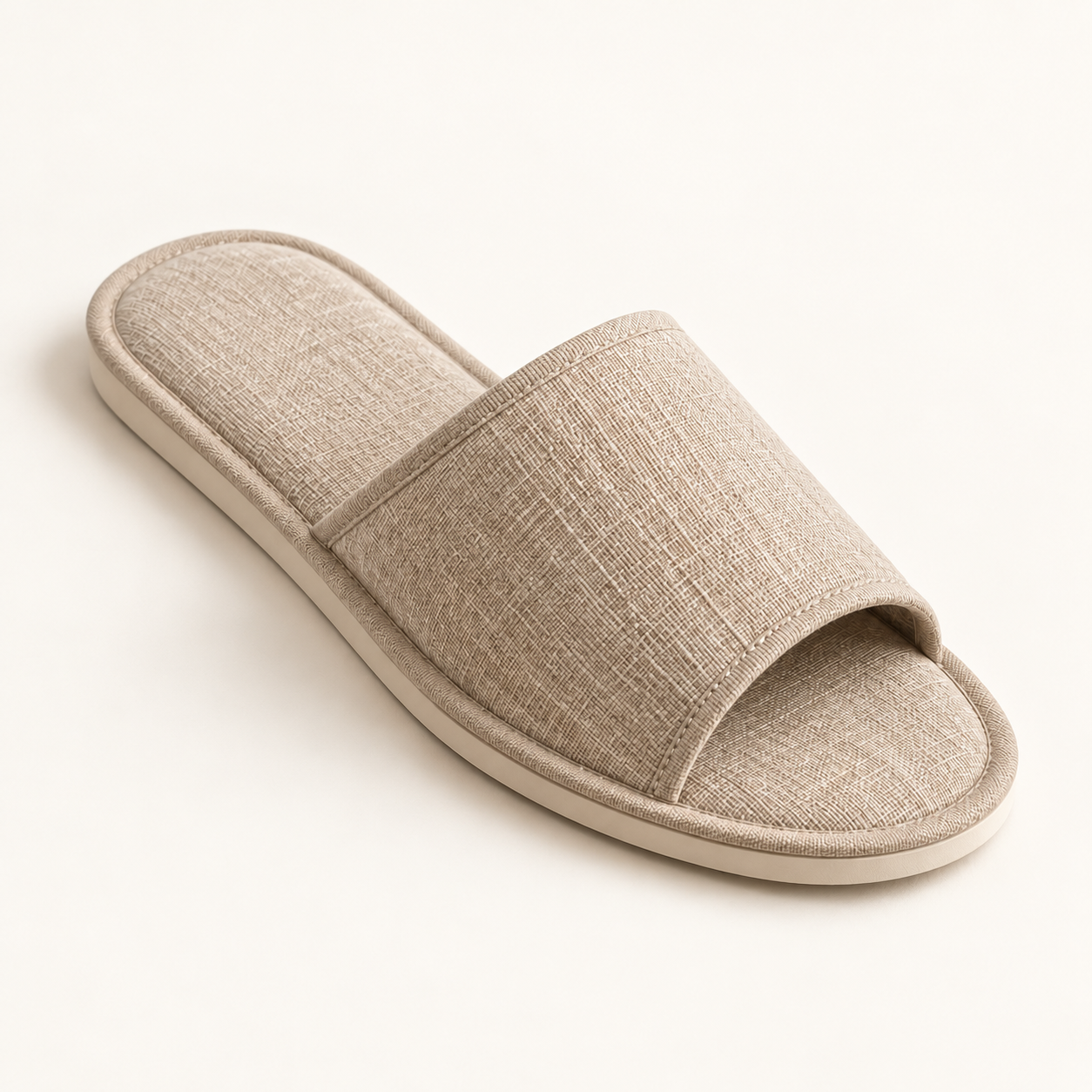 Linen Spa Open-Toe Slipper — single