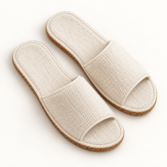 Cork Sole Open-Toe Slipper — overhead