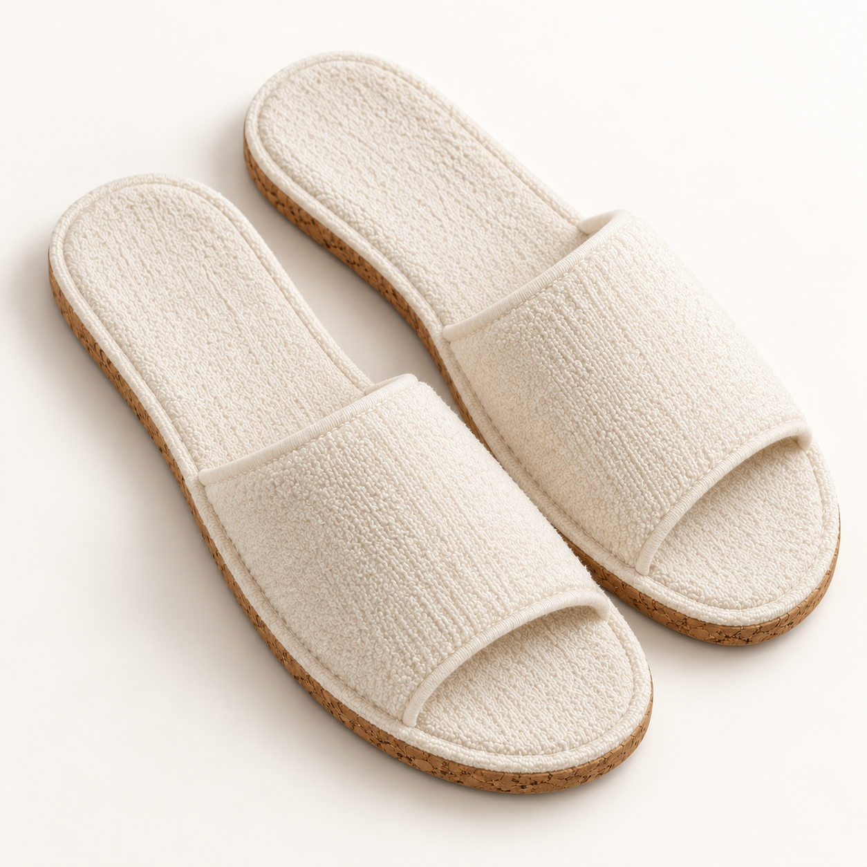 Cork Sole Open-Toe Slipper — footbed